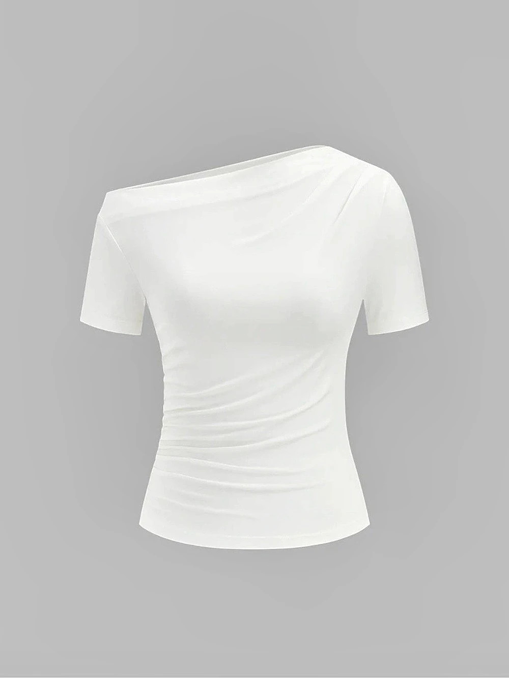 Commense White Ruched Off-Shoulder Top NWOT - Picture 2 of 5